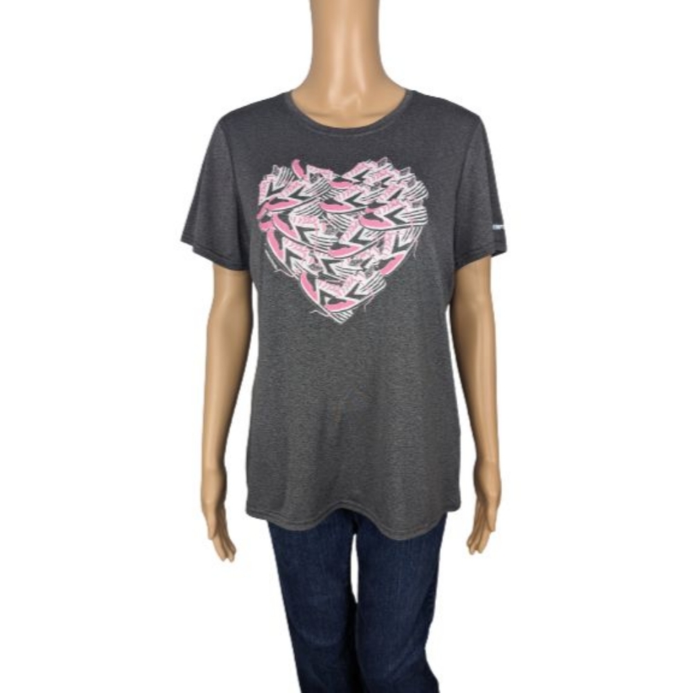 Brooks Quick Dry Grey Graphic Running T-Shirt L
